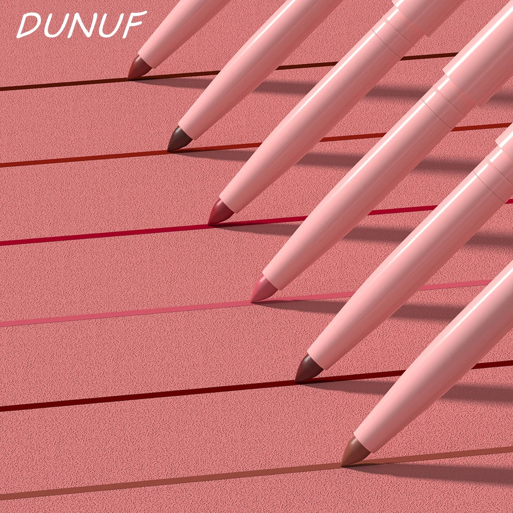 6pcs Lip Liner Pen Set Long-Lasting, Waterproof Sweatproof, Easy Coloring Non-fading Color Rendering Lip Gloss Set Beauty Makeup