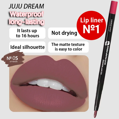 Long-Lasting Waterproof Matte Lip Liner Hydrating Non-Sticky Lip Makeup Contours Lips 5 Shades Available Lipstick Replacement