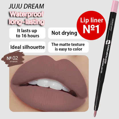Long-Lasting Waterproof Matte Lip Liner Hydrating Non-Sticky Lip Makeup Contours Lips 5 Shades Available Lipstick Replacement