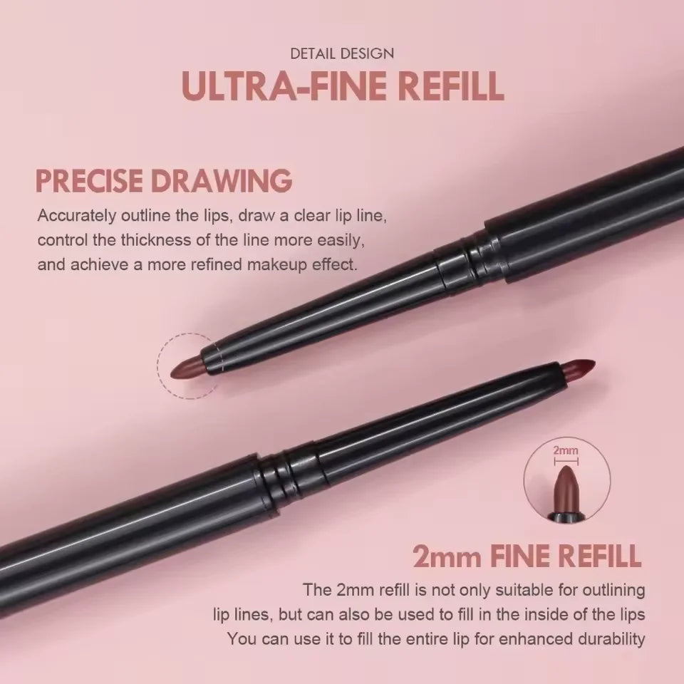Long-Lasting Waterproof Matte Lip Liner Hydrating Non-Sticky Lip Makeup Contours Lips 5 Shades Available Lipstick Replacement