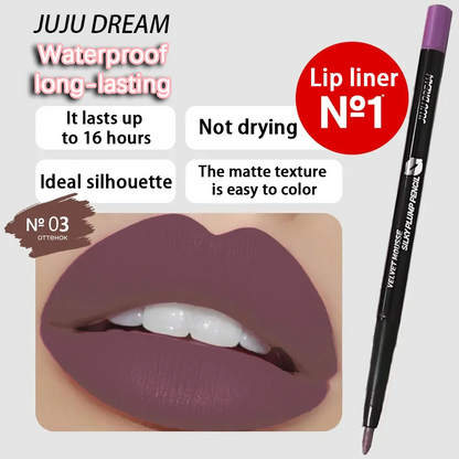 Long-Lasting Waterproof Matte Lip Liner Hydrating Non-Sticky Lip Makeup Contours Lips 5 Shades Available Lipstick Replacement
