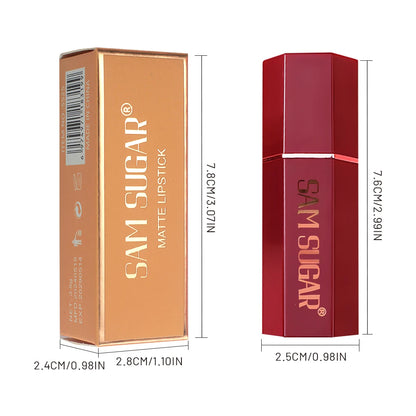 SAM SUGAR 6-Color Matte Lipstick ,  Non-Stick Cup Long-Lasting Velvet Finish, Smooth Matte Lip Color Waterproof Smudge-proof