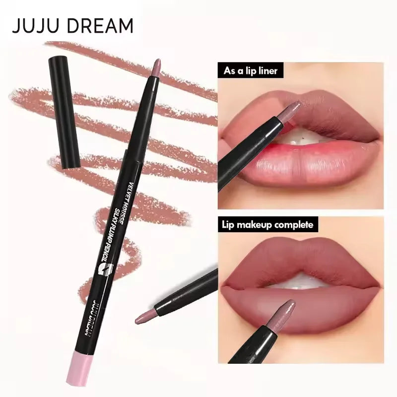Long-Lasting Waterproof Matte Lip Liner Hydrating Non-Sticky Lip Makeup Contours Lips 5 Shades Available Lipstick Replacement