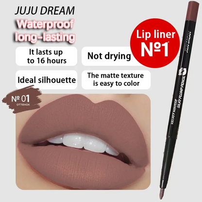Long-Lasting Waterproof Matte Lip Liner Hydrating Non-Sticky Lip Makeup Contours Lips 5 Shades Available Lipstick Replacement