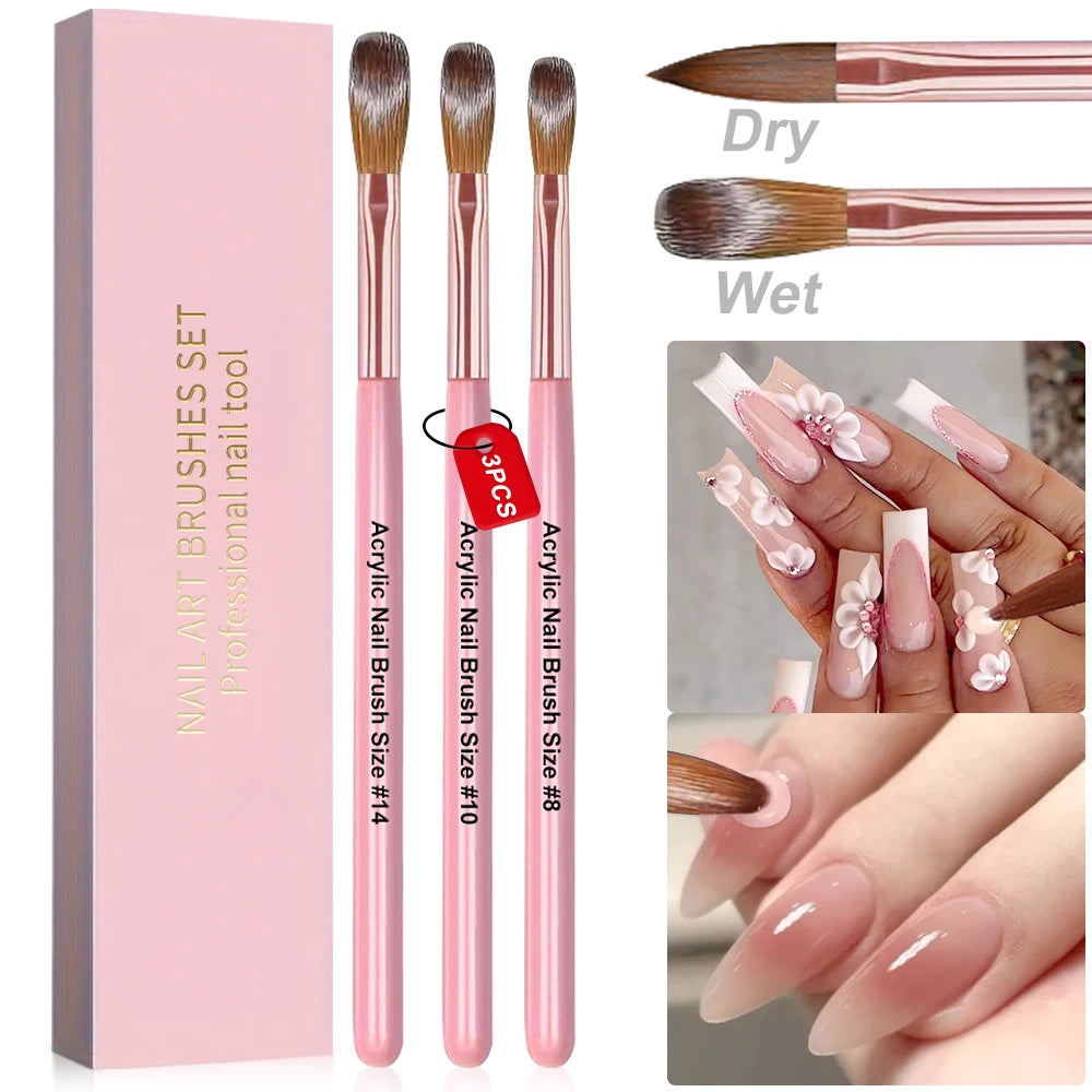 3/5/8Pcs Sculpture Dotting Pen Nail Art Silicone Brush Colorful Crystal Dual-head Carving Flower Painting Pen DIY Manicure Tools